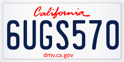 CA license plate 6UGS570