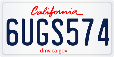 CA license plate 6UGS574