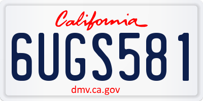 CA license plate 6UGS581