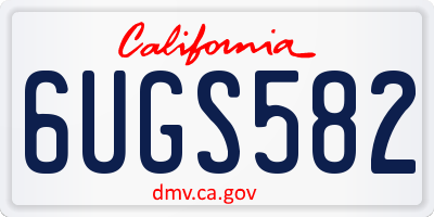 CA license plate 6UGS582