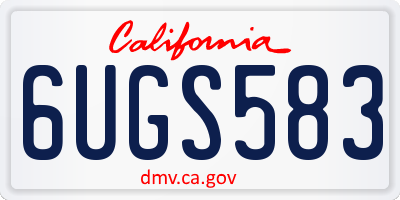 CA license plate 6UGS583