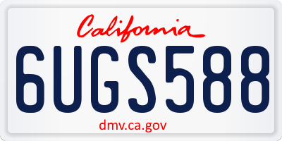 CA license plate 6UGS588