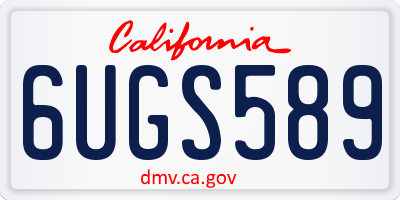 CA license plate 6UGS589