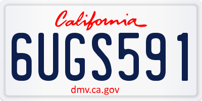 CA license plate 6UGS591