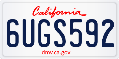 CA license plate 6UGS592