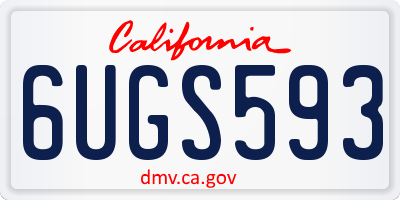 CA license plate 6UGS593