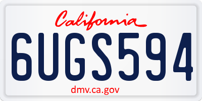 CA license plate 6UGS594