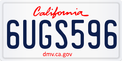 CA license plate 6UGS596
