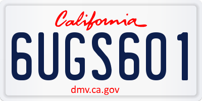 CA license plate 6UGS601