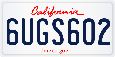 CA license plate 6UGS602