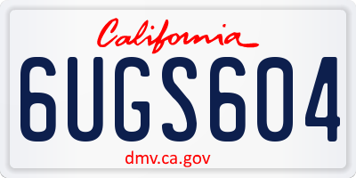 CA license plate 6UGS604
