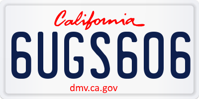 CA license plate 6UGS606