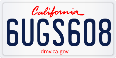 CA license plate 6UGS608