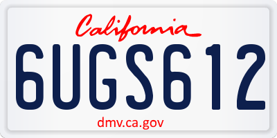 CA license plate 6UGS612