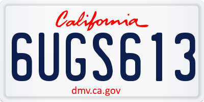 CA license plate 6UGS613