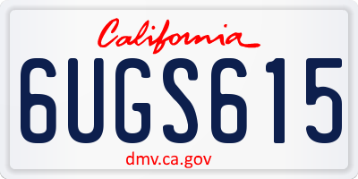 CA license plate 6UGS615