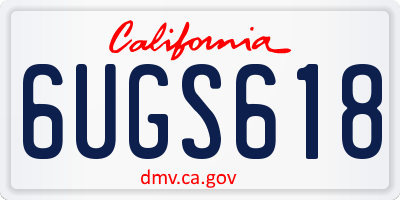 CA license plate 6UGS618