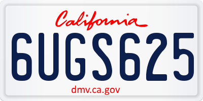 CA license plate 6UGS625