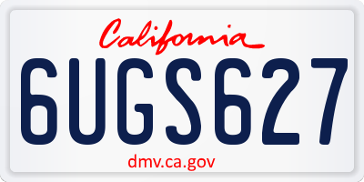 CA license plate 6UGS627