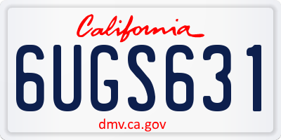 CA license plate 6UGS631