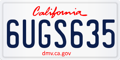 CA license plate 6UGS635