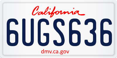 CA license plate 6UGS636
