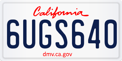 CA license plate 6UGS640