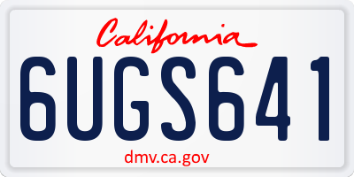 CA license plate 6UGS641