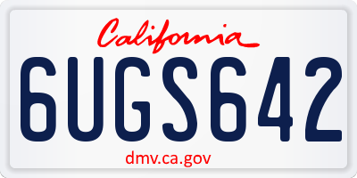 CA license plate 6UGS642