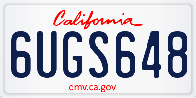 CA license plate 6UGS648