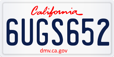 CA license plate 6UGS652