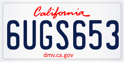 CA license plate 6UGS653
