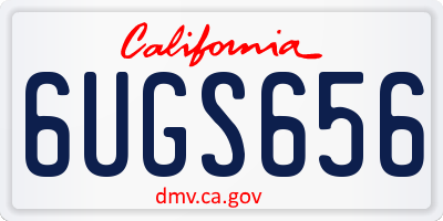 CA license plate 6UGS656