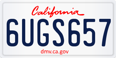 CA license plate 6UGS657