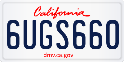 CA license plate 6UGS660