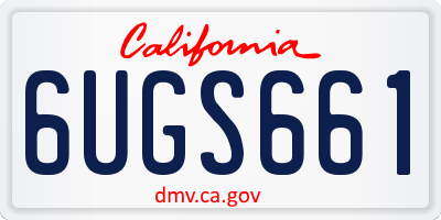 CA license plate 6UGS661