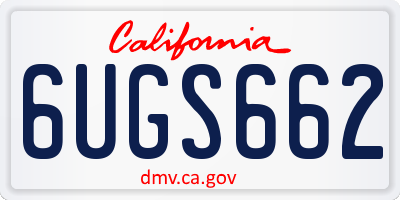 CA license plate 6UGS662