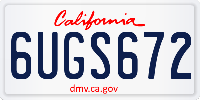 CA license plate 6UGS672