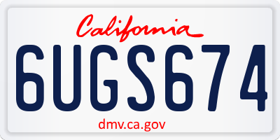CA license plate 6UGS674