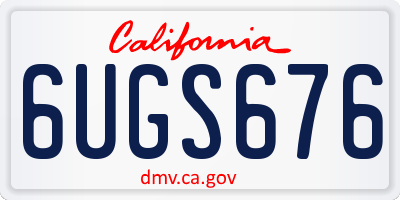 CA license plate 6UGS676
