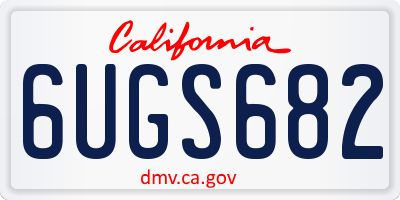 CA license plate 6UGS682