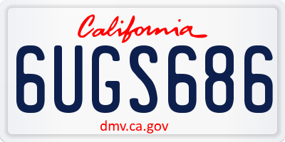 CA license plate 6UGS686