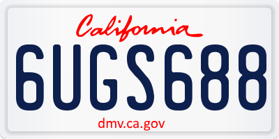 CA license plate 6UGS688