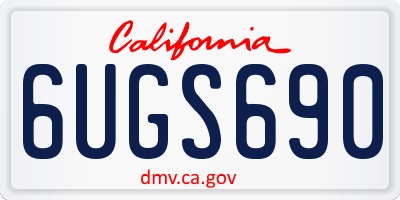 CA license plate 6UGS690