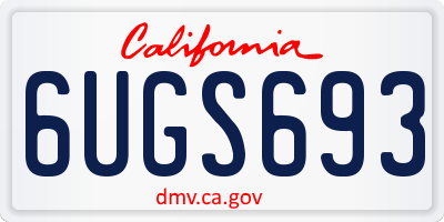 CA license plate 6UGS693