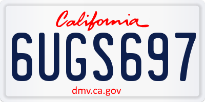 CA license plate 6UGS697
