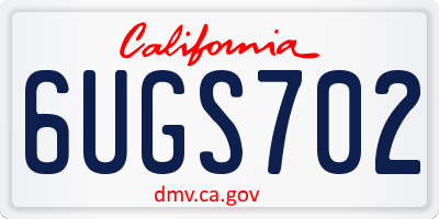 CA license plate 6UGS702