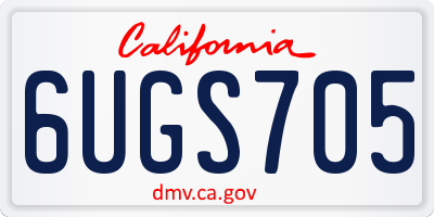 CA license plate 6UGS705