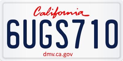 CA license plate 6UGS710