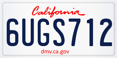 CA license plate 6UGS712